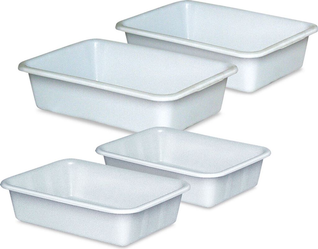 Set mit 4 Kunststoffwannen, lebensmittelecht, 2x 25 Liter, Produktbild 