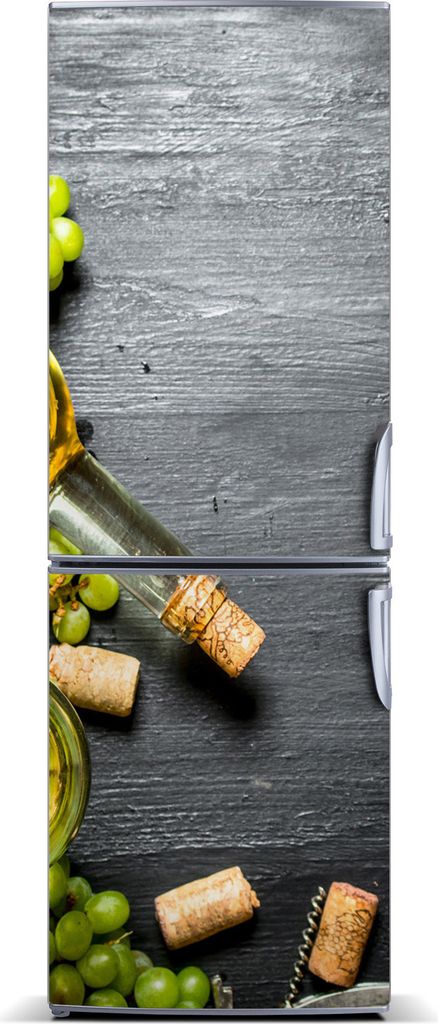 Tulup Kühlschrankdekoration - Magnetmatte - 60 cm x 180 cm - Magnet auf dem Kühlschrank - Trauben Und Wein