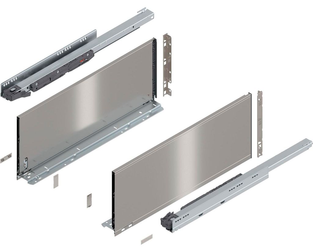 Blum Legrabox pure H F Schubladenschienen Set | 1 Paar, 40kg 600mm | Tip On Vollauszug, inox