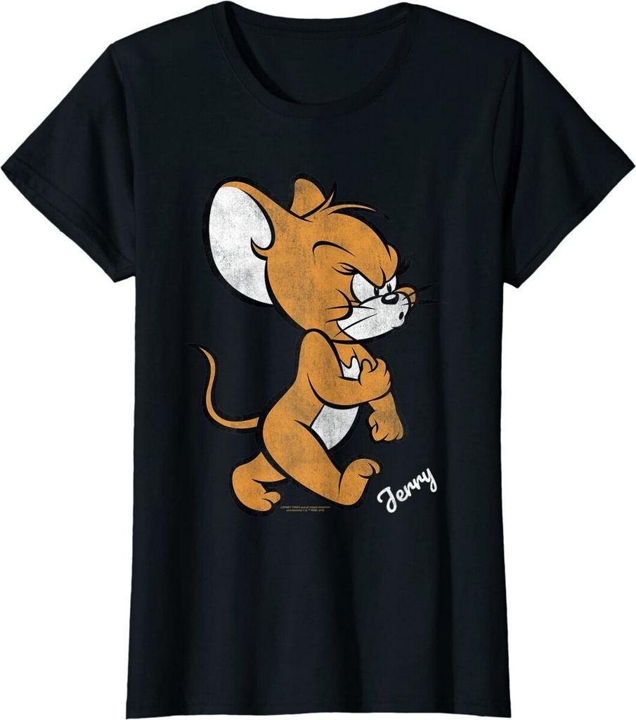 Tom and Jerry - "Angry Mouse" T-Shirt für Damen BI765 (S) (Schwarz)