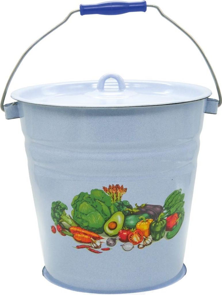 Gemüse Motiv KONUS Emaille Eimer Wassereimer 12 Liter ca 28cm Durchmesser Retro Nostalgie Geschirr