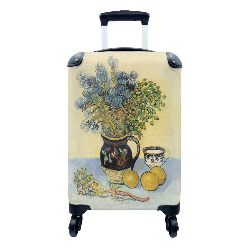 MuchoWow Koffer Handgepäck Trolley Rollkoffer Kleine Reisekoffer mit 4 Rollen - Stillleben - Vincent van Gogh - Cabin Size < 55x40x23 cm & 55x40...