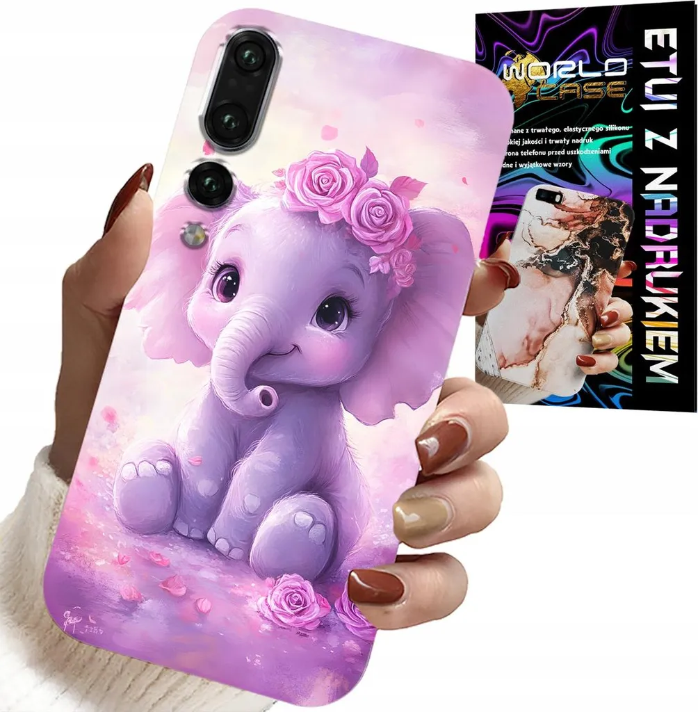 Regalo Huawei P20 Plus: Cover Elefante Rosa e Pellicola Inclusa