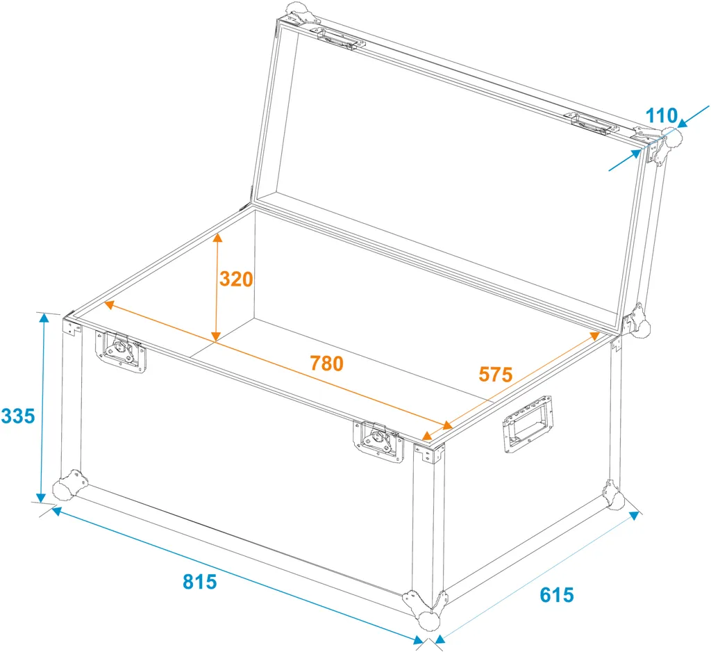 ROADINGER Universal-Transport-Case 80x60cm 30126720 Flight Case Robuste