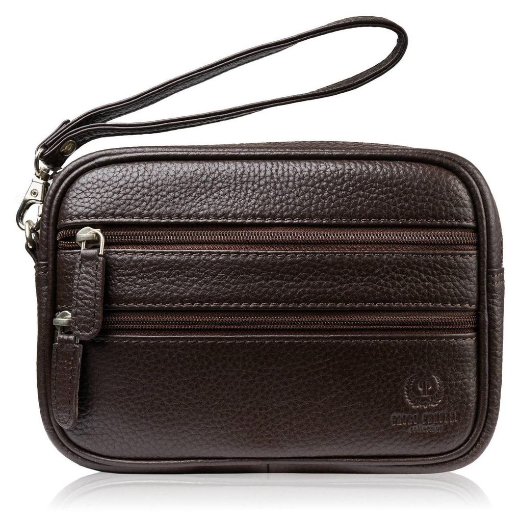 Herrenhandtasche aus braunem Leder Paolo Peruzzi T-129-BR