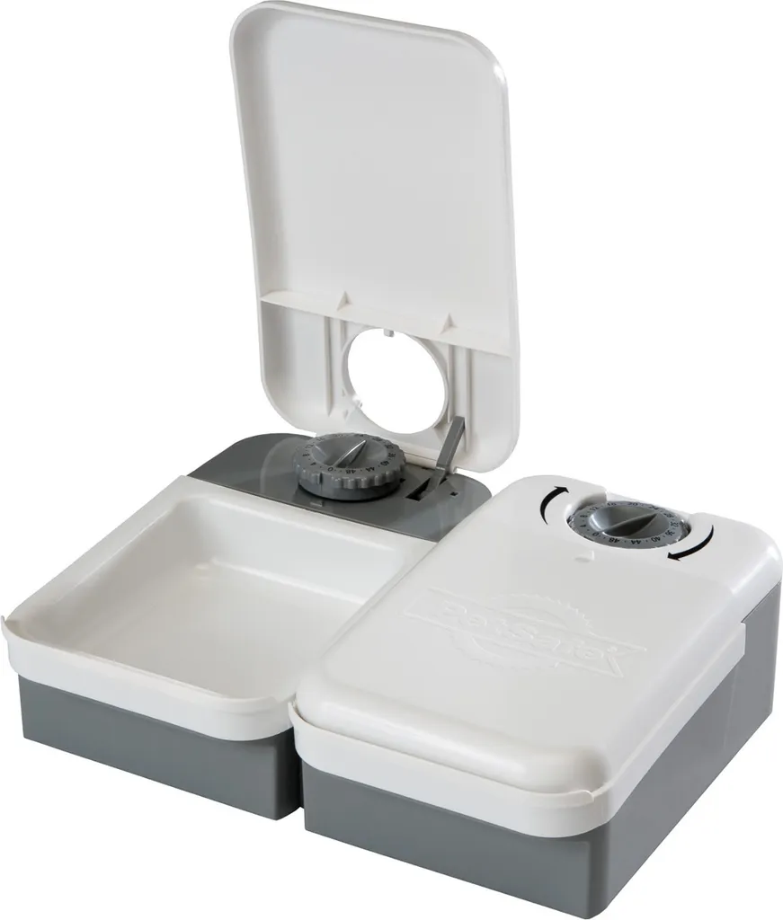 Gamelle programmable double pour chat et chien avec bacs amovibles