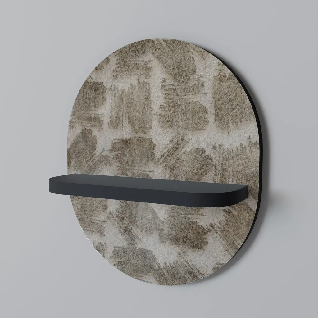 Étagère Murale Ovale Noire Regal Schwarz pour Décoration d'Intérieur