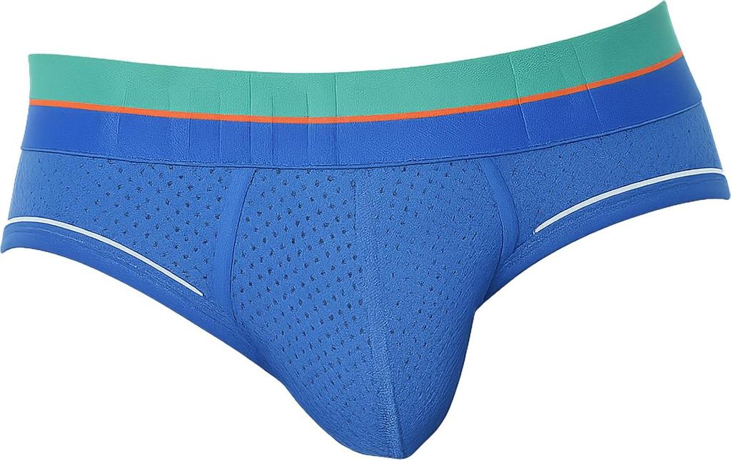 CODE 22 - Herren Slip Unterwäsche - Bright Mesh Brief Blue - 1x Größe S