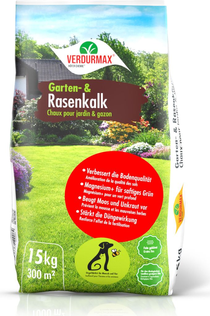 1x15 kg VERDURMAX® Rasenkalk - Rasenpflege mit schneller Produktbild 