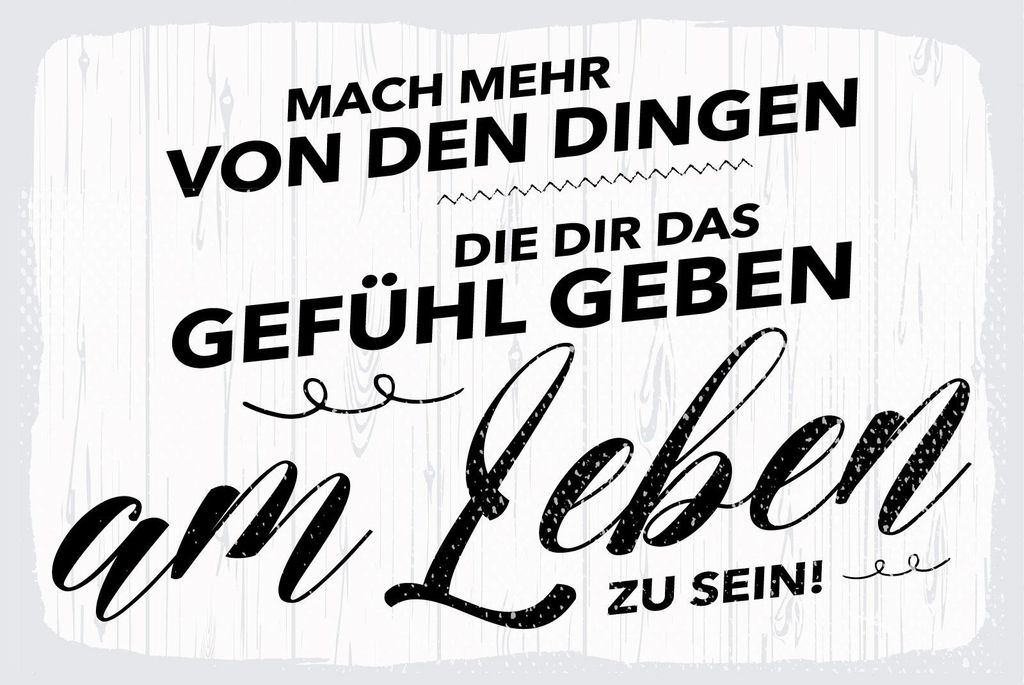 vianmo Holzschild 20x30 cm Mach mehr Dinge Gefühl am Leben zu sein