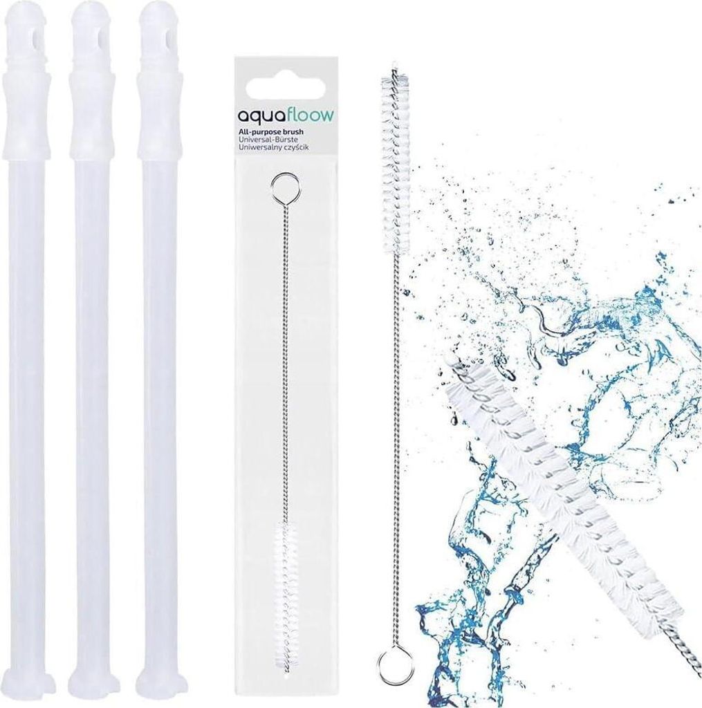 Aquafloow 3x Milchansaugrohr Transparent 15,7cm für DeLonghi + Reinigungsbürste