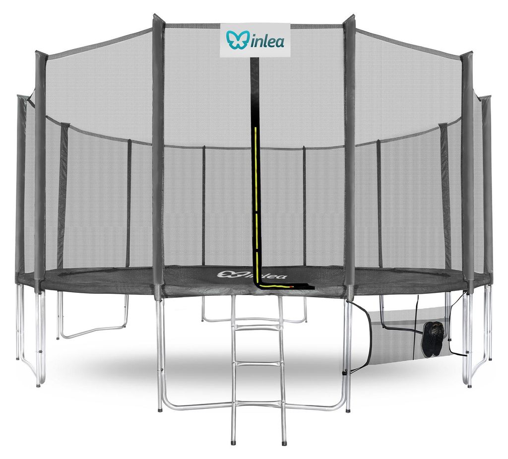 INLEA PREMIUM Jump Trampolin 500 cm mit Außennetz - Grau Produktbild 
