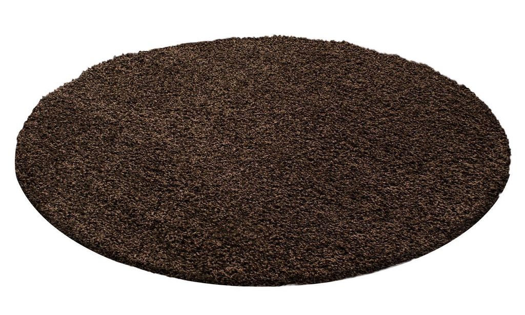 Hochflor Teppich LIFE Braun 200 cm Rund