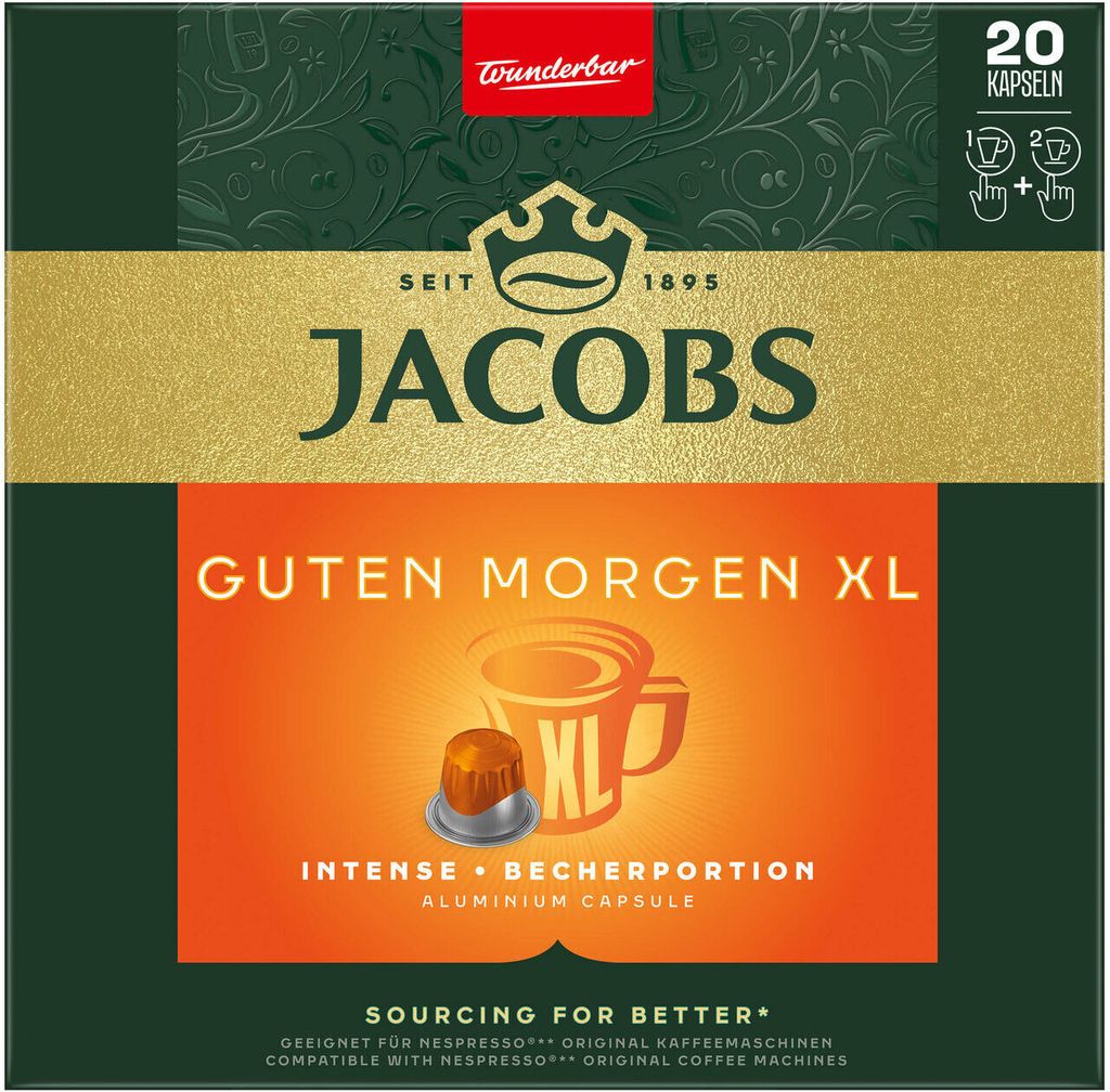 JACOBS Kapseln Guten Morgen XL Intense 200 Nespresso®* Produktbild 