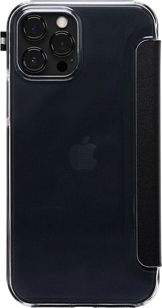 Housse Intégrale iPhone 12 Pro Max en Cuir avec Clapet et Porte-Cartes Noir