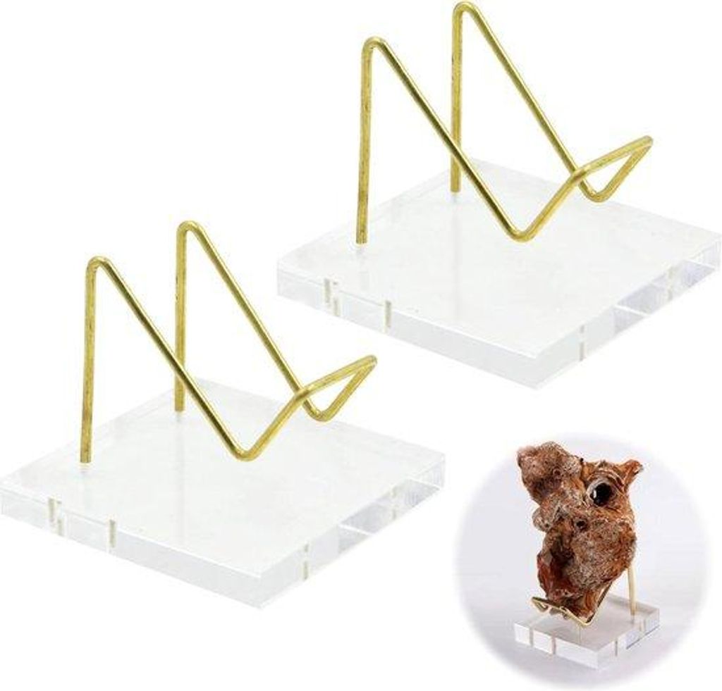 Mini-Acryl-Display für Mineralien - Helder Stand für Korallen - 2-teilige Dekorationshalter für Uhren, Medaillen und Capsules.