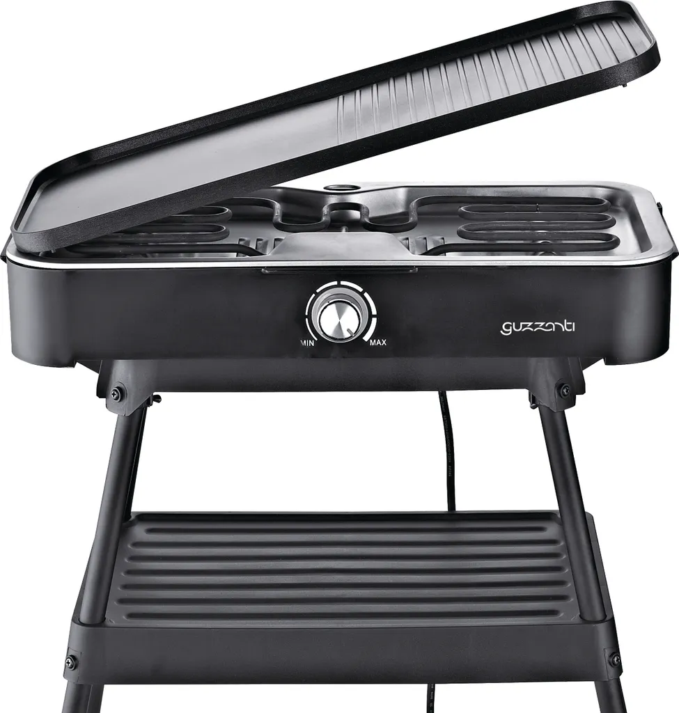 Guzzanti GZ 342 Gril Électrique 2200W Noir en Acier Inoxydable Carré