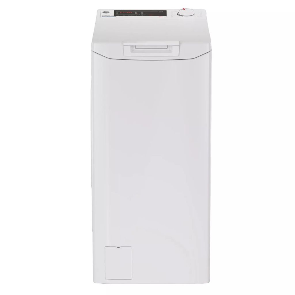 A white washing machine is displayed against a white background.
