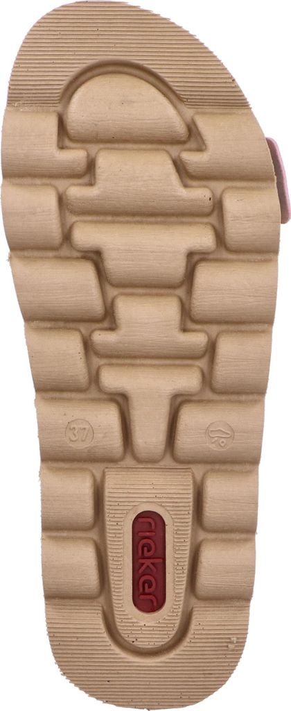 Rieker Damen Pantolette Kork floral Wellensohle Natur weich mehrfarbig V8751, Größe:41 EU, Farbe:Mehrfarbig