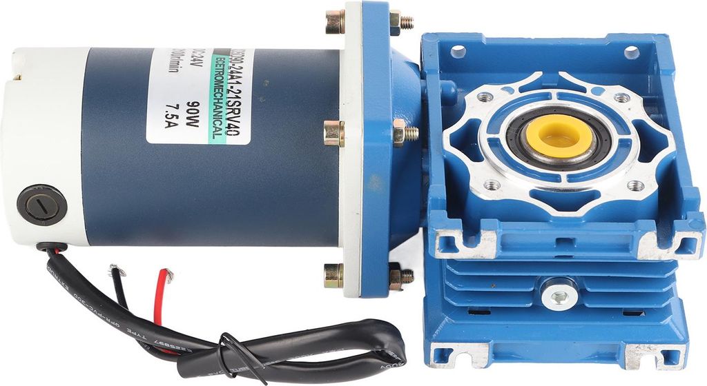 24 V Gleichstrommotor (DC) mit Schneckengetriebe, 7,5 A, 2100 U/min, 90 W Leistung