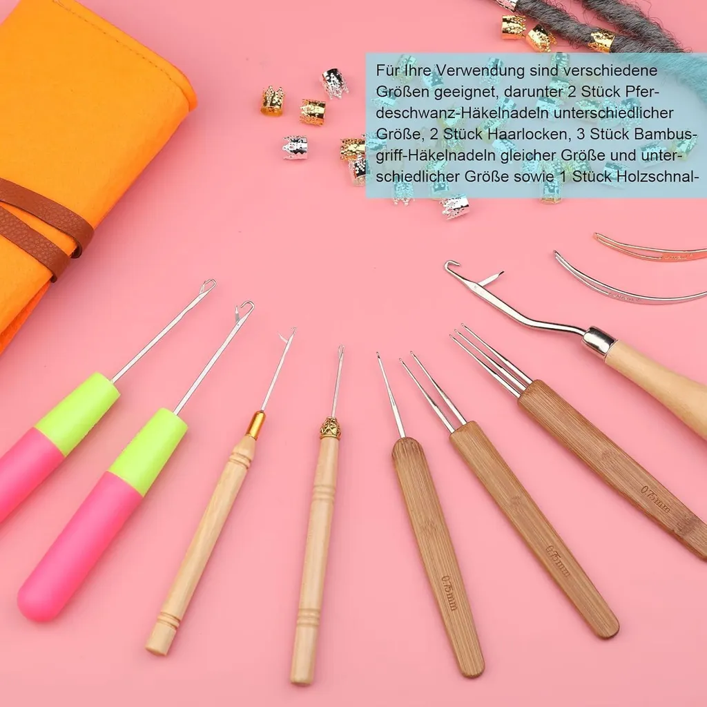 Réparez vos dreadlocks facilement avec ce set de 8 crochets et étui
