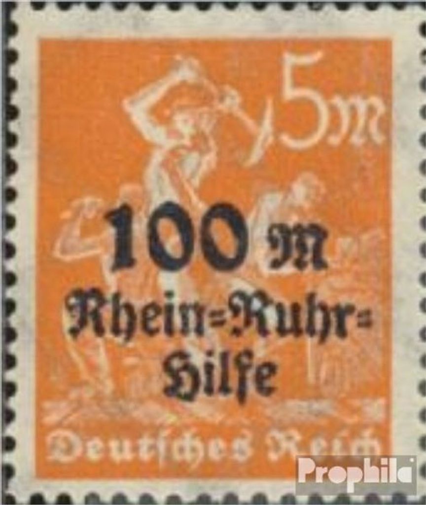 Briefmarken Deutsches Reich 1923 Mi 258XII, R von Ruhr gebrochen (Feld 28) postfrisch Ruhrhilfe