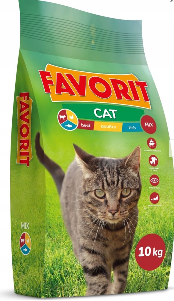 Sucha karma dla kota Favorit mix smaków 10 kg Zdjęcie produktu 