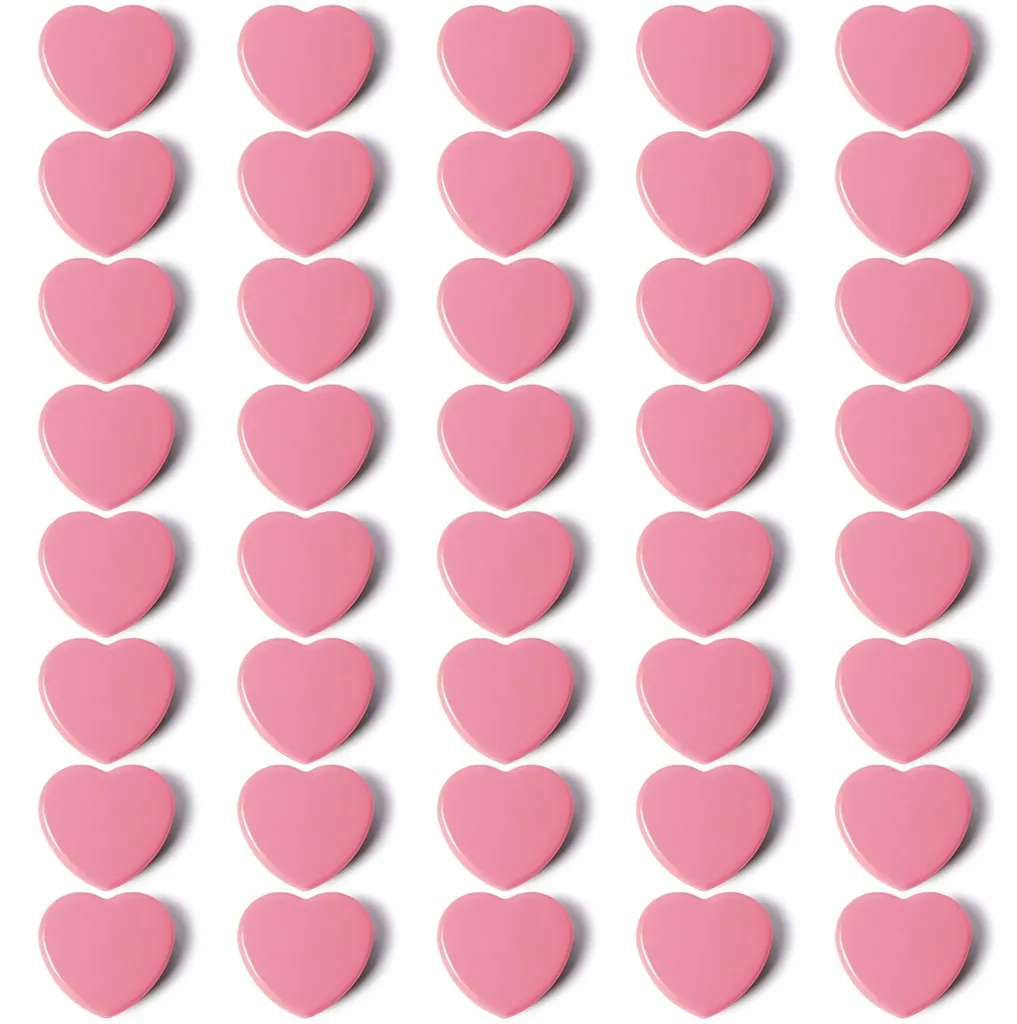 Mini Aimants Puissants en Forme de Cœur Rose pour Tableau Blanc - 40u