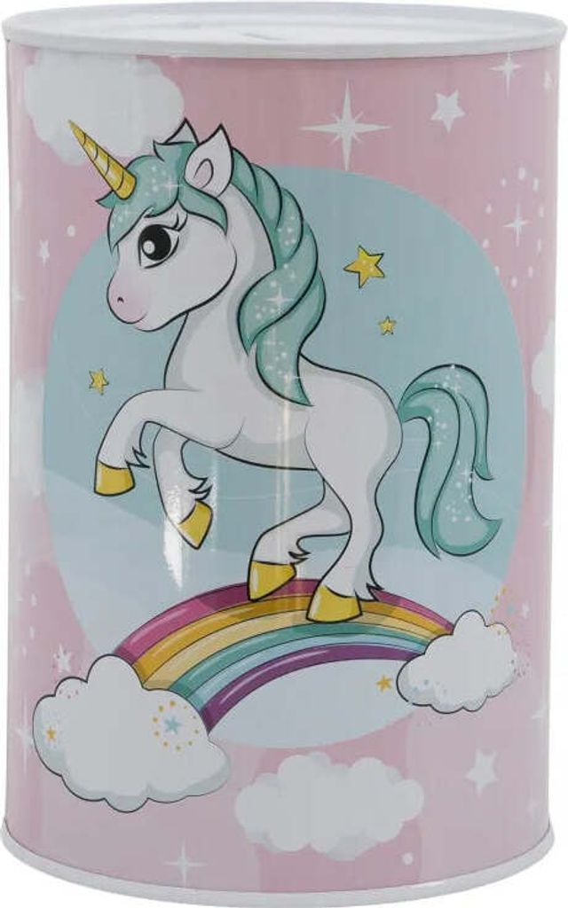Kleines Einhorn Unicorn Kinder XL Spardose Sparschwein aus Weißblech 1000 ml