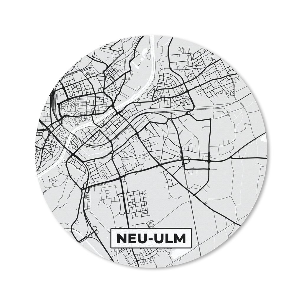 MuchoWow Mauspad Mousepad Stadtplan - Neu-Ulm - Deutschland - Karte 50x50 cm - Mousepads - Maus Mat - Pad - Mausunterlage - Vinyl