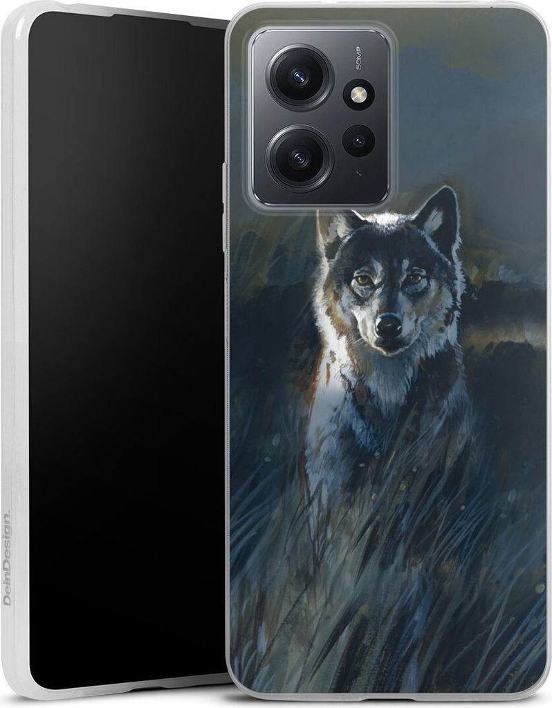 DeinDesign Slim Hülle für Xiaomi Redmi Note 12 4G Silikon Case Ultra Dünn Handyhülle Malerei Natur Wolf
