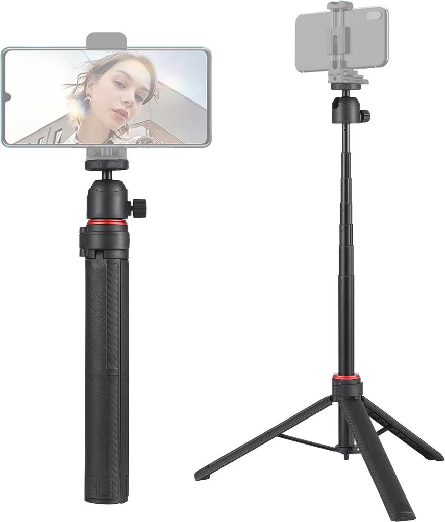 147 cm/57,87 Zoll Multifunktions-Selfie-Stick-Desktop-Stativ, 6 Abschnitte, 2 kg/4,40 lbs Tragfaehigkeit, 360¡ã drehbar mit 1/4-Zoll-Gewindeschra...