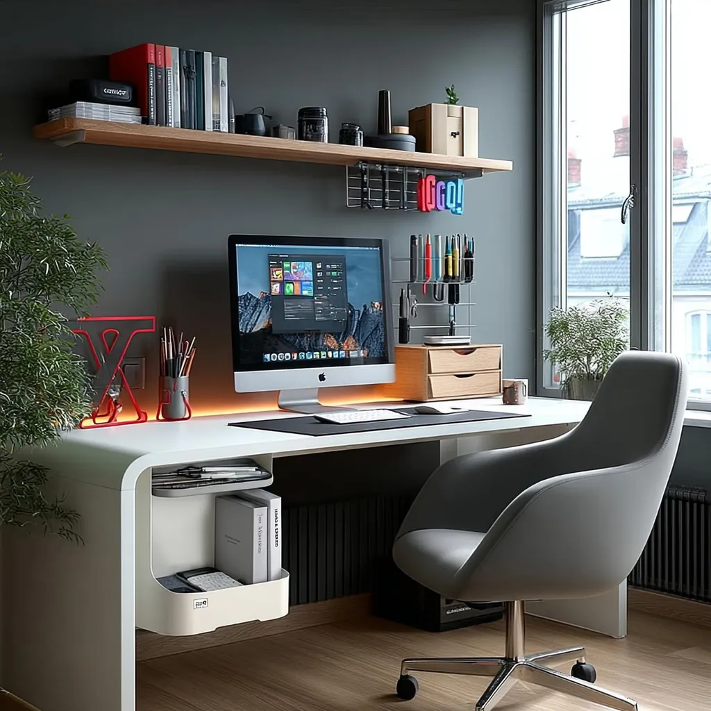 Optimisation poste de travail rangement sous bureau pour télétravail - 13
