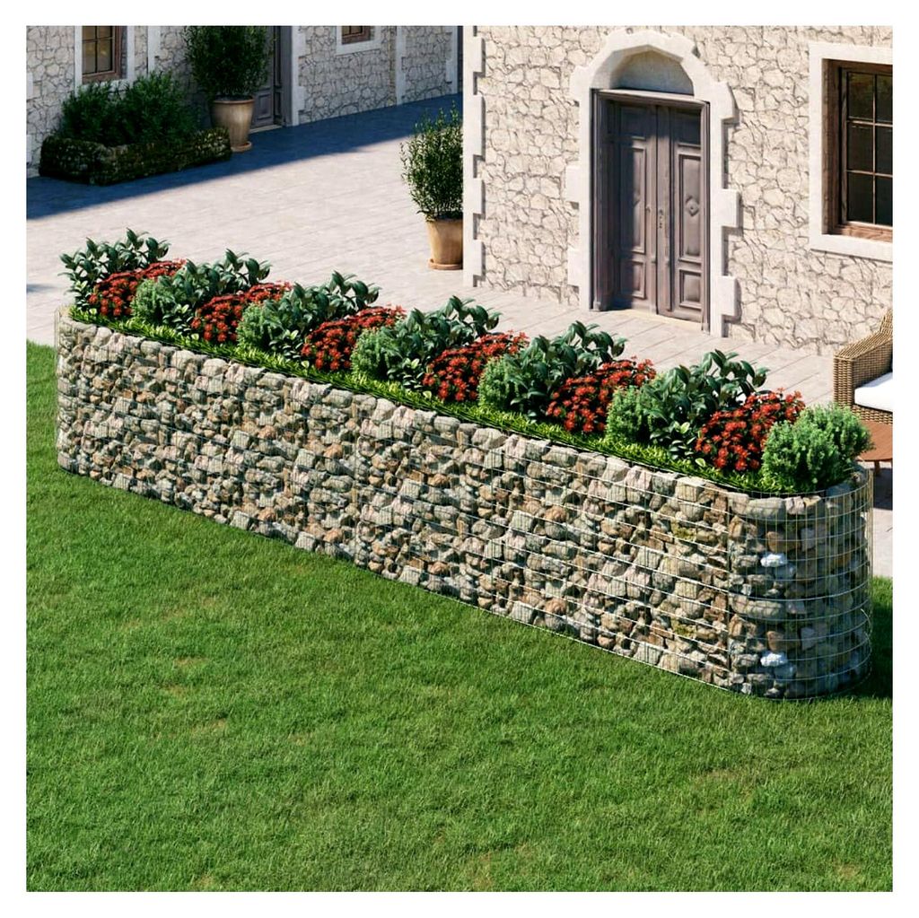 Item-Gabion Hochbeet aus verzinktem Eisen, 600 x 100 x 100 cm, Rasen & Garten, Gartenarbeit, Töpfe & Pflanzgefäße