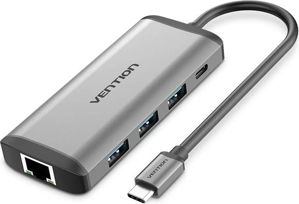 Hub USB-C Multifonction Vention avec HDMI et Lecteur de Cartes Mémoire