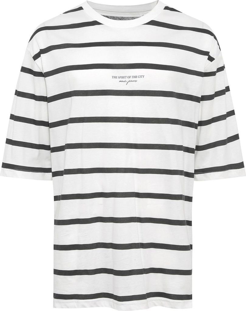 mavi Gestreiftes T-Shirt mit Oversized-Passform und Rundhalsausschnitt Größe: XXL