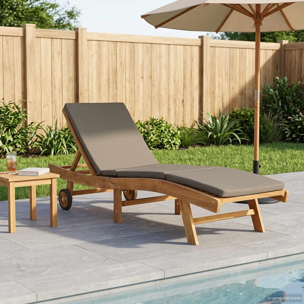 Möbel Sonnenliege Braun und Taupe PolyesterGartenliegen - Gartenliegen c7182