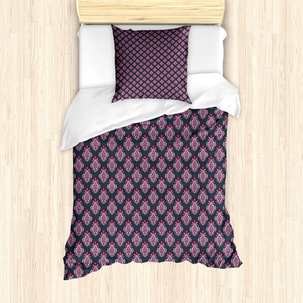 Copripiumino Rosa Vittoriano 135x200 - Design Damascato Antiacaro