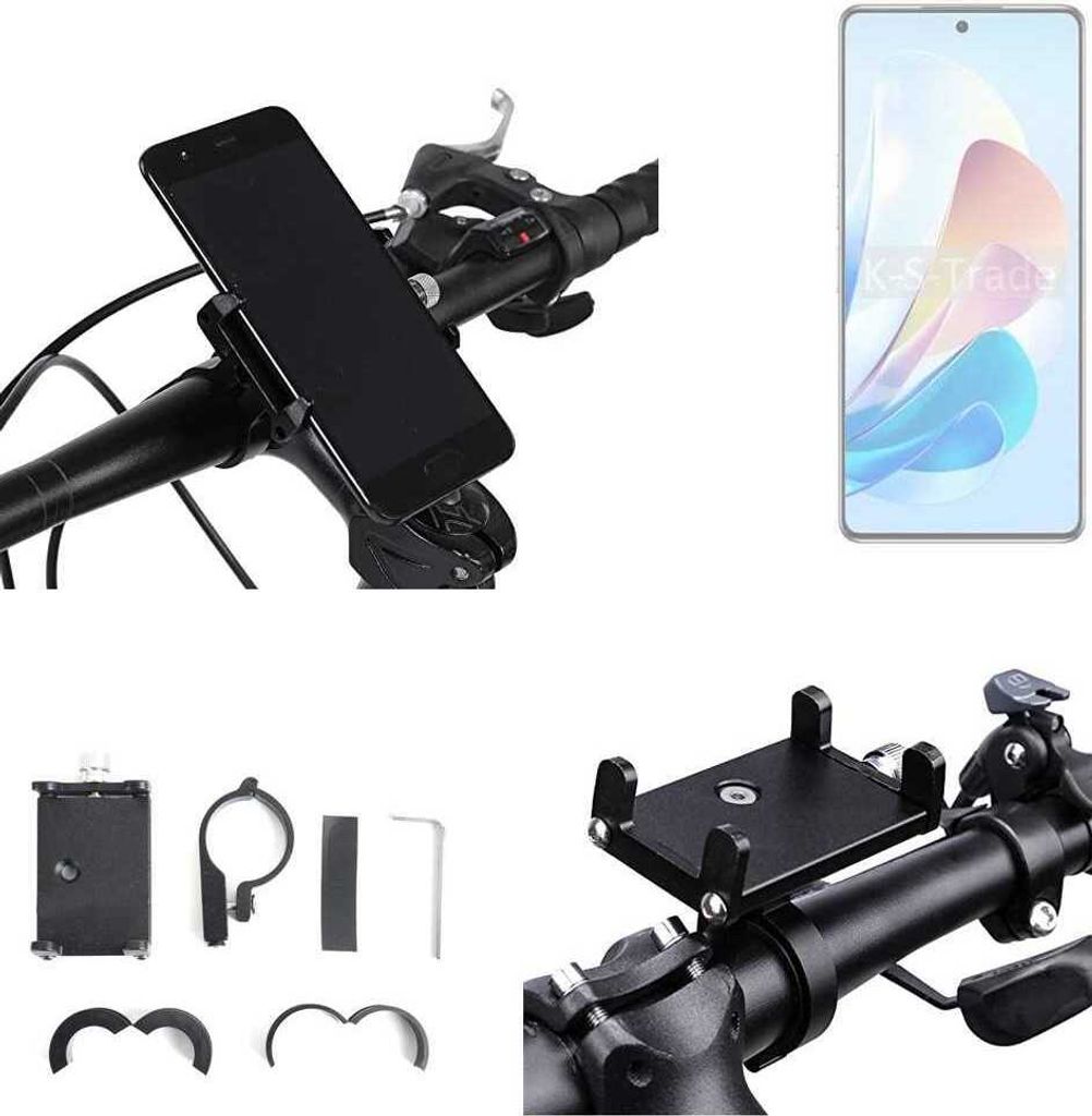 K-S-Trade Handyhalterung für das Fahrrad kompatibel mit Tecno Camon 30 Premier 5G Halter Lenkstange Fahrradhalterung Motorrad Bike Mount Befestigung