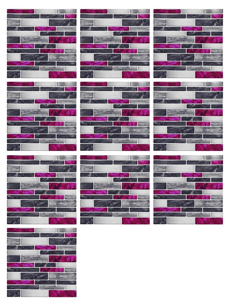 10 Blatt Marmor-Wandfliesen-Aufkleber, wasserfest, PVC, selbstklebend, dekorativer Aufkleber für Badezimmer, Küchenrückwand, zum Abziehen und Au...