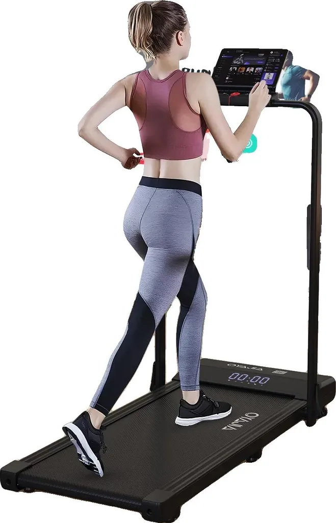 Tapis de course silencieux pliable avec Bluetooth pour petit espace de vie