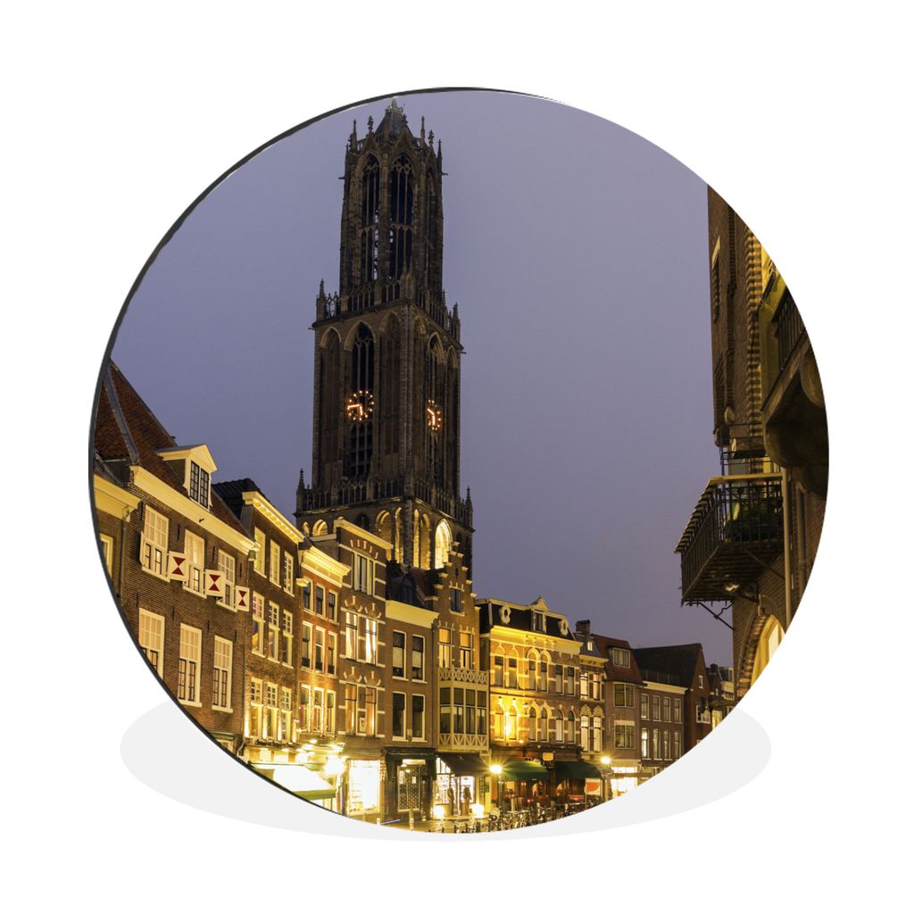 MuchoWow Aluminium Wandkreis Utrecht - Wasser - Licht Ø 90 cm Wanddeko Modern Wohnzimmer - Mauerkreis - Wandbilder - Runde Bild - Bild aus Alumi...