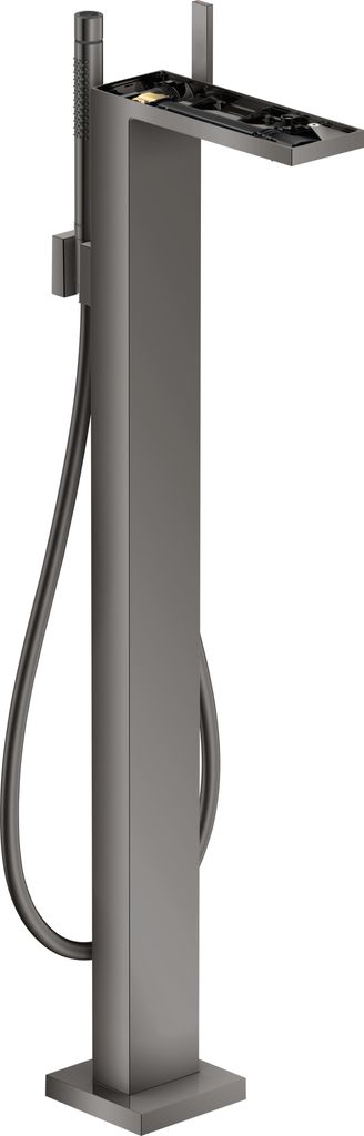 Einhebel-Wannenmischer AXOR MYEDITION bodenst o Platte polished black chrome polished black chrome