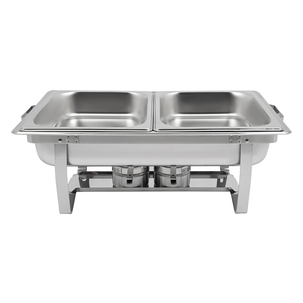 Chafing Dish Set Professionnel 2 En 1 Inox - 3 Poêles Amovibles, Support Anti-Brûlure Pour Buffet Restauration
