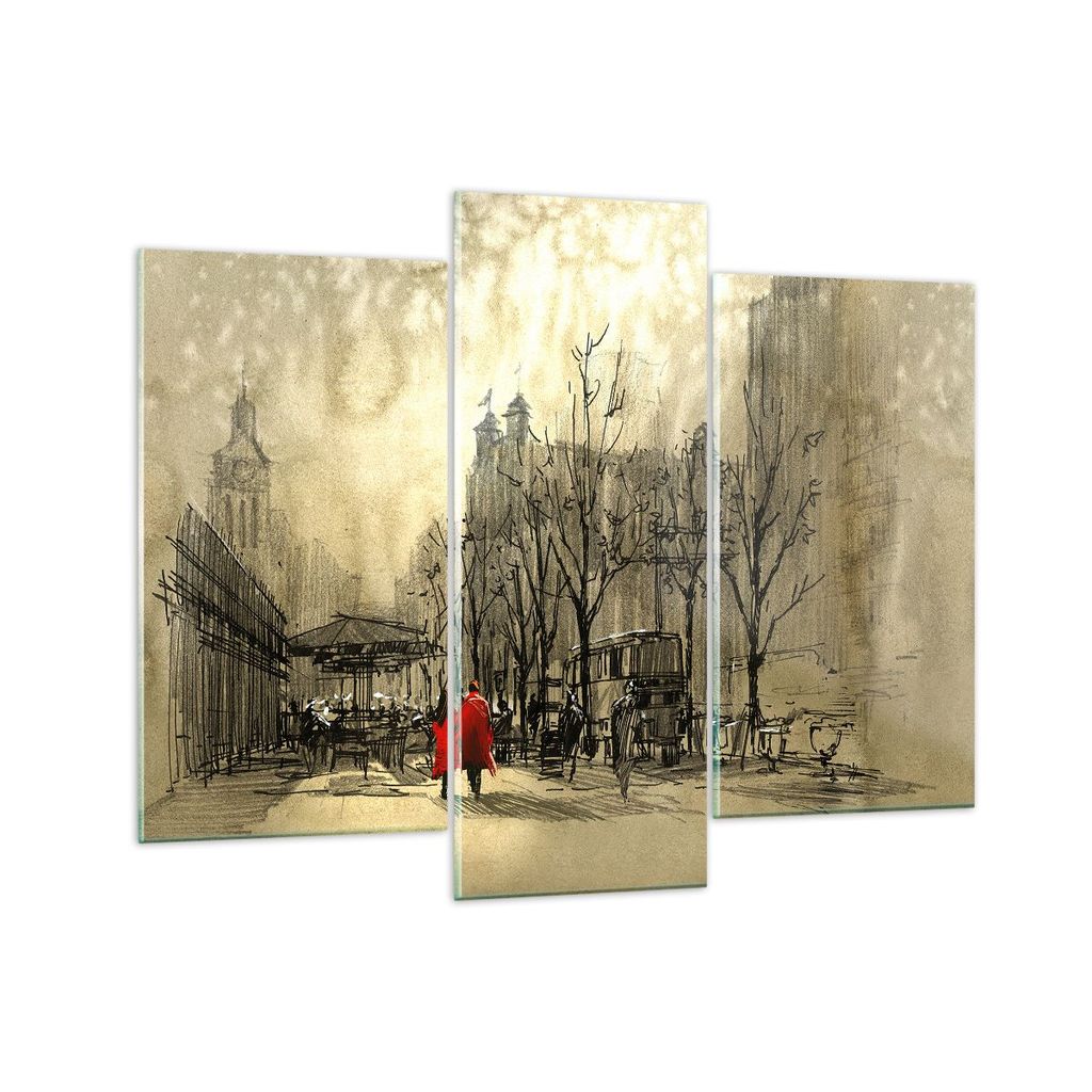 Bilder auf glas - Stadt Frau Geliebte - 130x100cm - Glasbilder - Wandbilder - Kunstdruck - zum Aufhängen bereit - Wanddekoration aus Glas - Glas B...