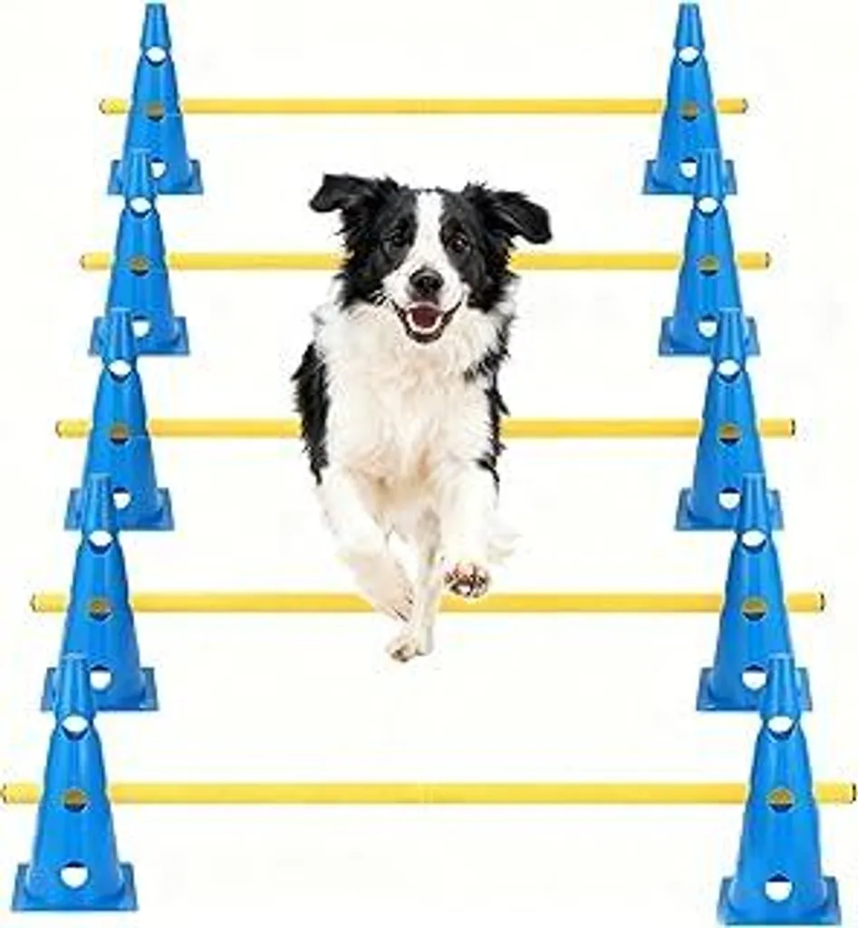 Kit Allenamento Ostacoli 10 Coni e 5 Pali: Agility e Calcio