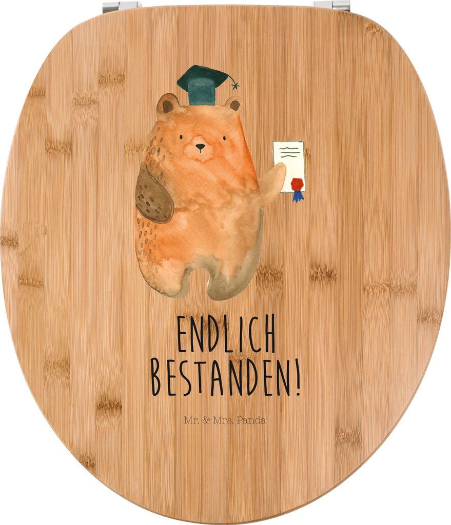 Mr. & Mrs. Panda klo deckel Bär Prüfung - Transparent - Geschenk, WC Brille, WC-Sitz, Abschlusszeugnis, Abschluss, Klo-Deckel, Prüfungen, Abitur...