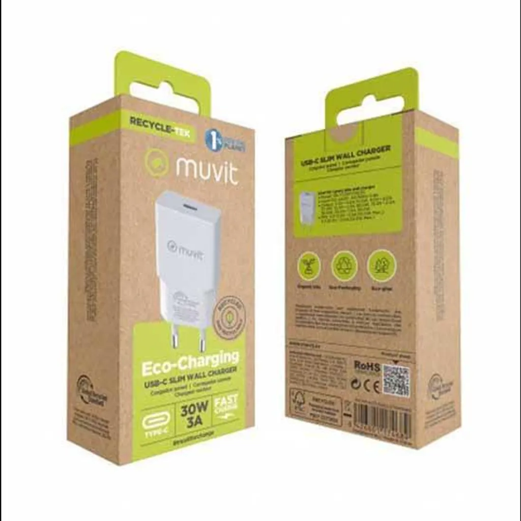 Adaptateur secteur USB-C 30W Power Delivery Muvit For Change Slim