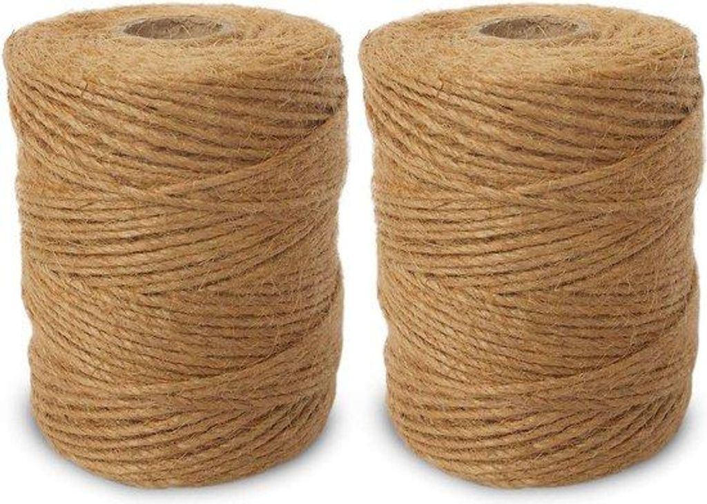 Dekorationsjute 2mm 3-lagig braun 2 Rollen