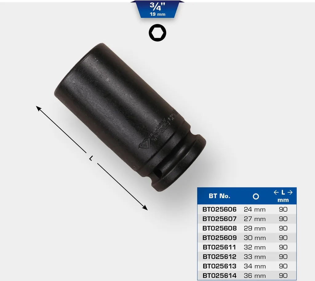 Douille à choc 3/4" de 33 mm version longue BRILLIANT TOOLS BT025612 - 2